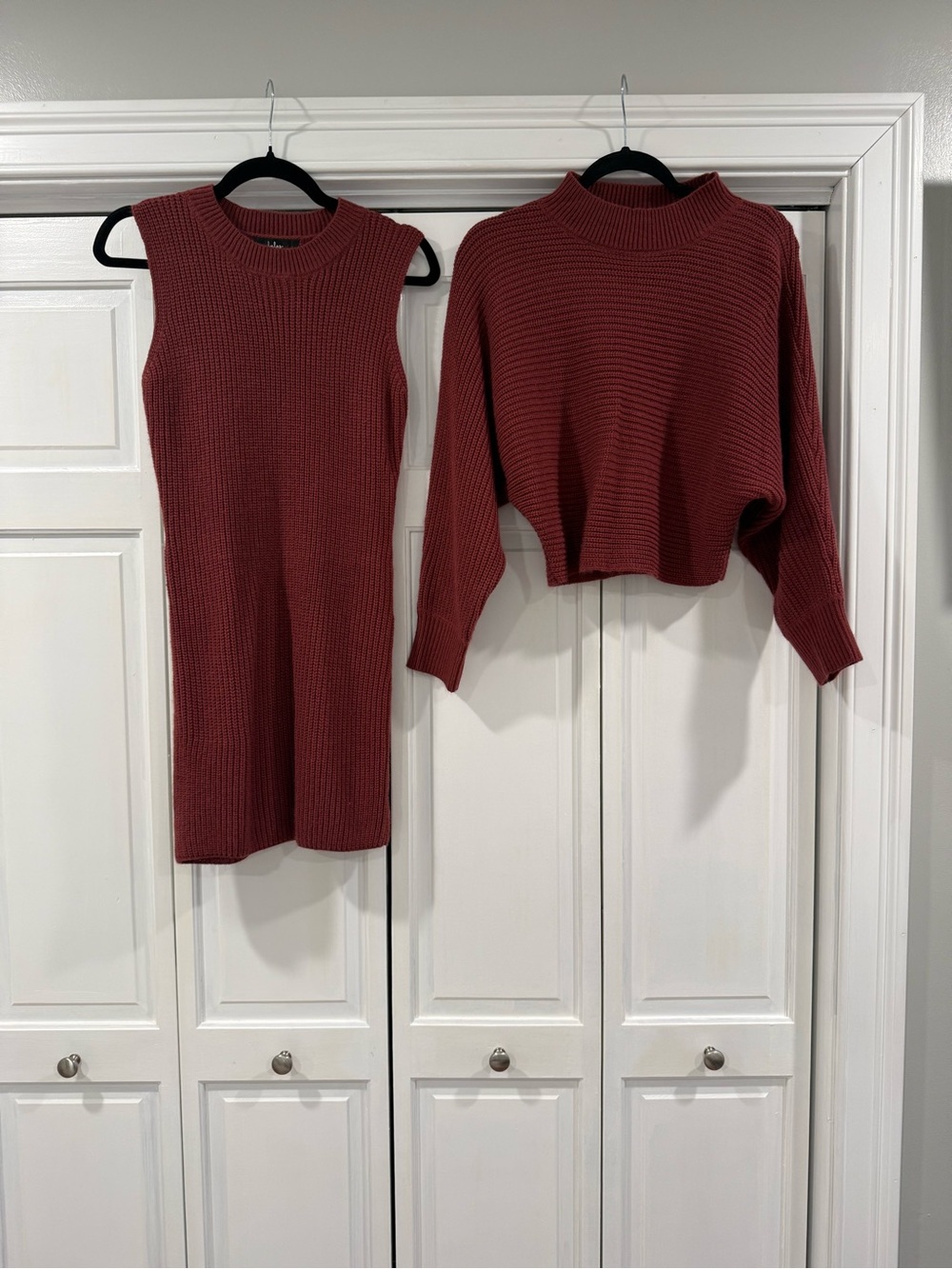 Lulu’s Toasty Time Dark Mauve Long Sleeve Two-Piece Sweater Dress